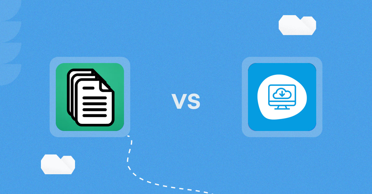 Shopify Digital Products Apps: OrderDocs Pro Print & Email vs Extendons Digital Downloads