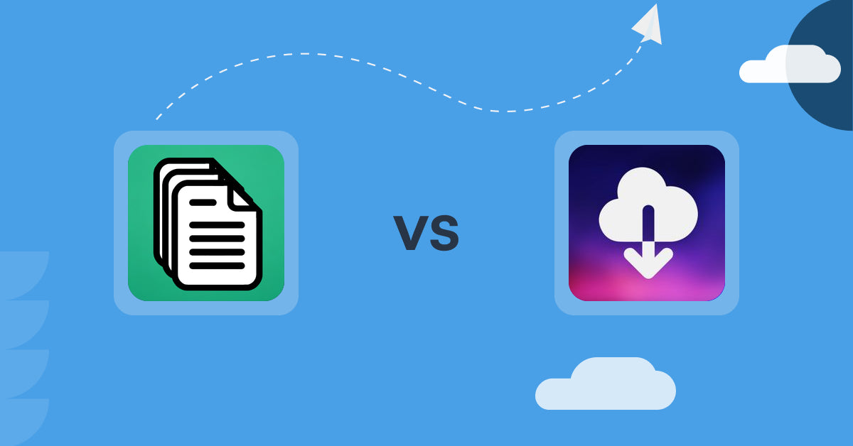 Shopify Digital Products Apps: OrderDocs Pro Print & Email vs Fileflare Digital Downloads