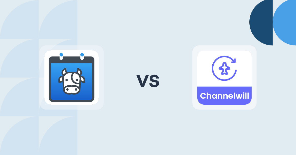 Shopify Digital Products Apps: Appointment Booking Cowlendar vs Channelwill Upsell Cross Sell