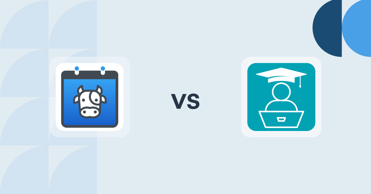 Shopify Digital Products Apps: Appointment Booking Cowlendar vs. LDT Online Courses