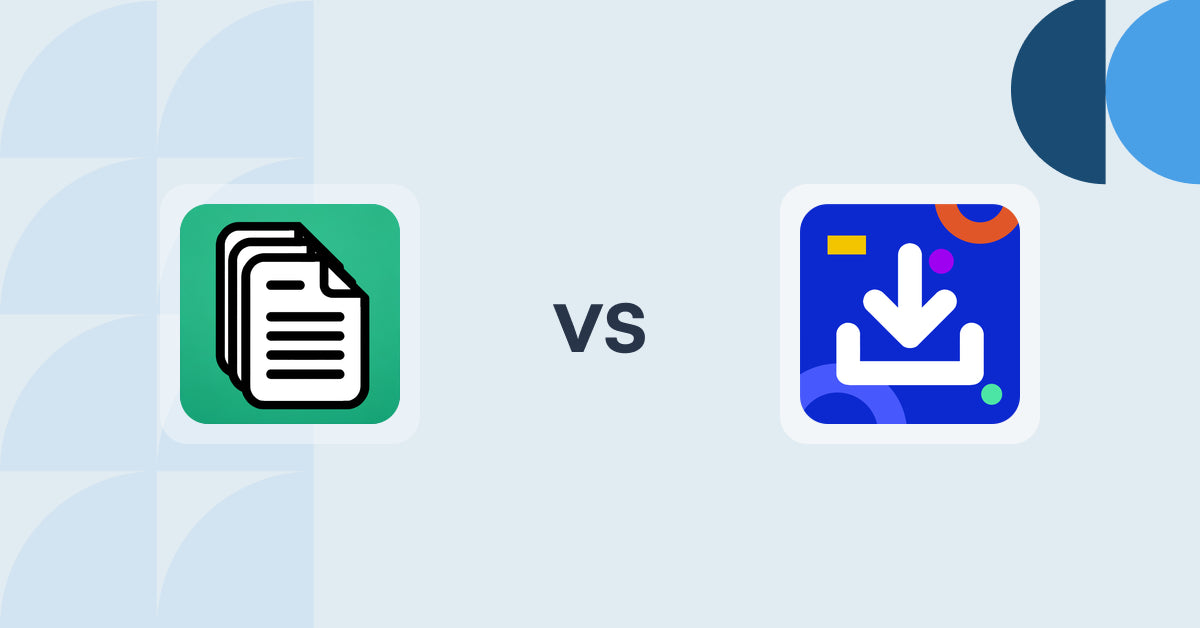 Shopify Digital Products Apps: OrderDocs Pro Print & Email vs DigiSell Products Download