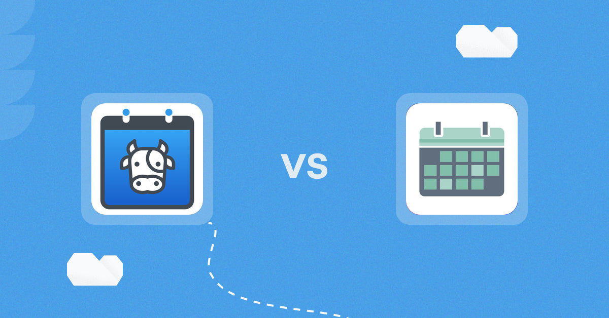 Shopify Digital Products Apps: Appointment Booking Cowlendar vs Appointment Booking App ointo