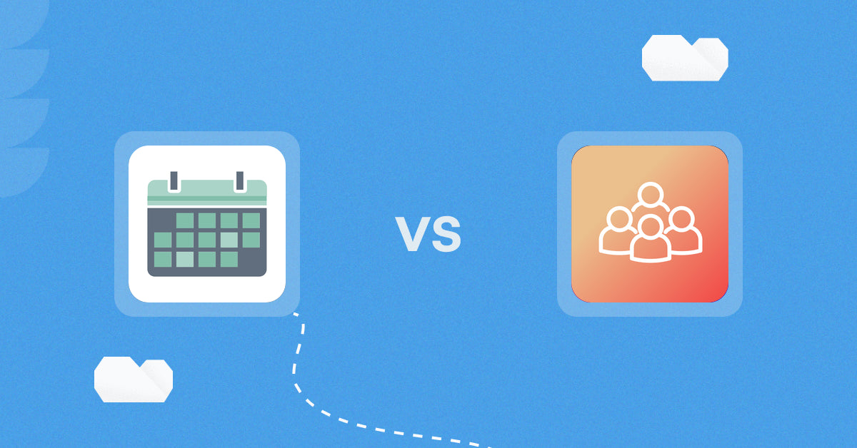 Shopify Digital Products Apps: Appointment Booking App ointo vs. Mega Community