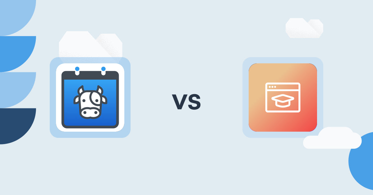 Shopify Digital Products Apps: Appointment Booking Cowlendar vs Courses Plus