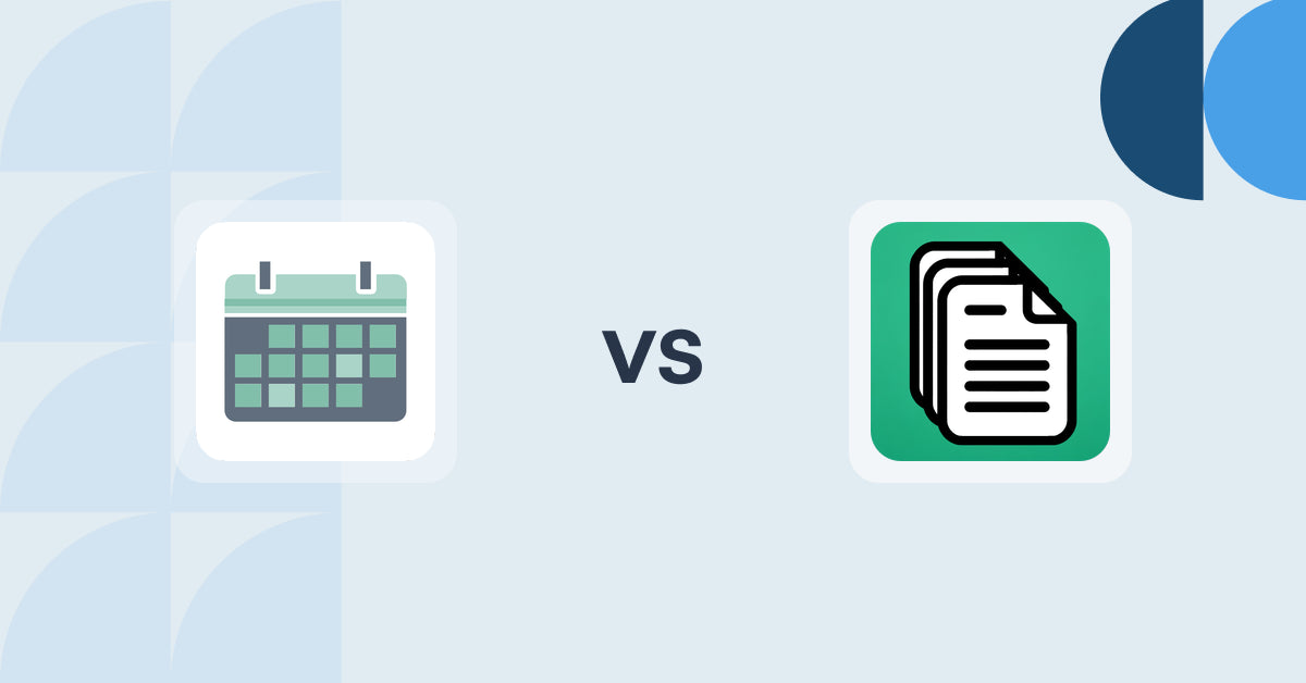 Shopify Digital Products Apps: Appointment Booking App ointo vs OrderDocs Pro Print & Email