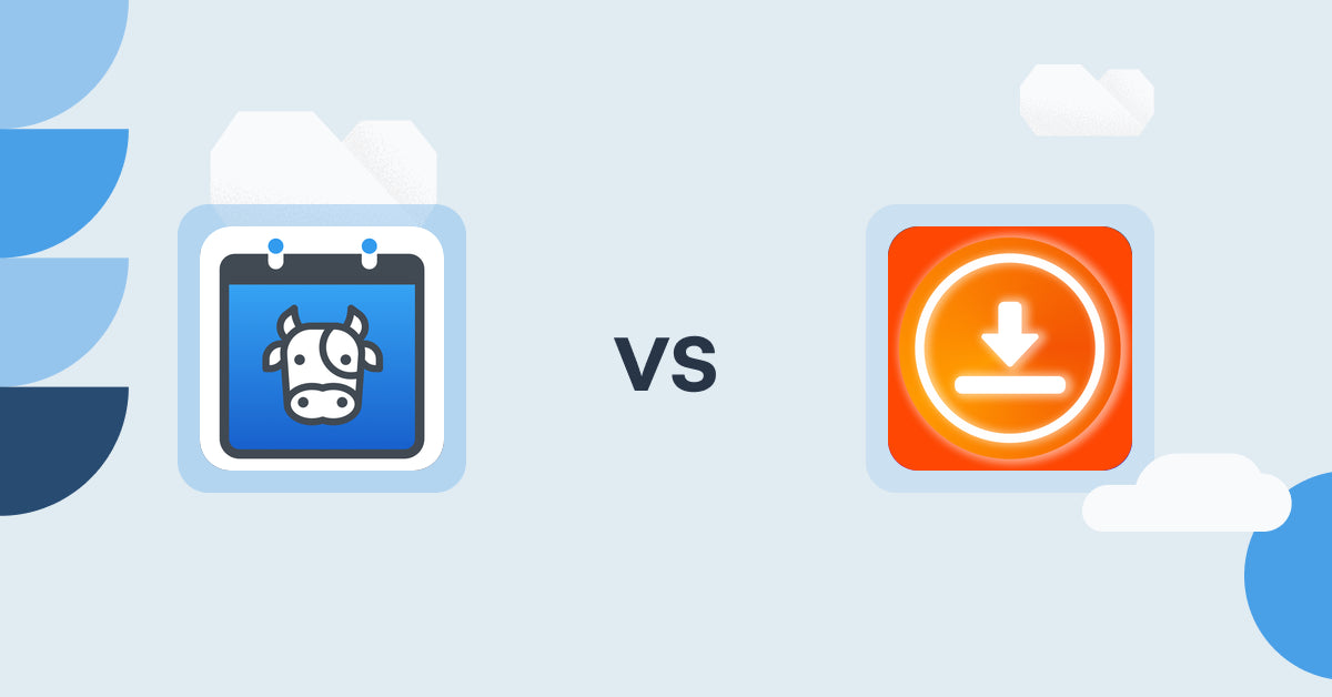 Shopify Digital Products Apps: Appointment Booking Cowlendar vs. BIG Digital Downloads Products