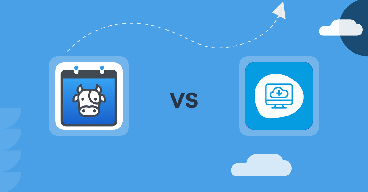 Shopify Digital Products Apps: Appointment Booking Cowlendar vs Extendons Digital Downloads