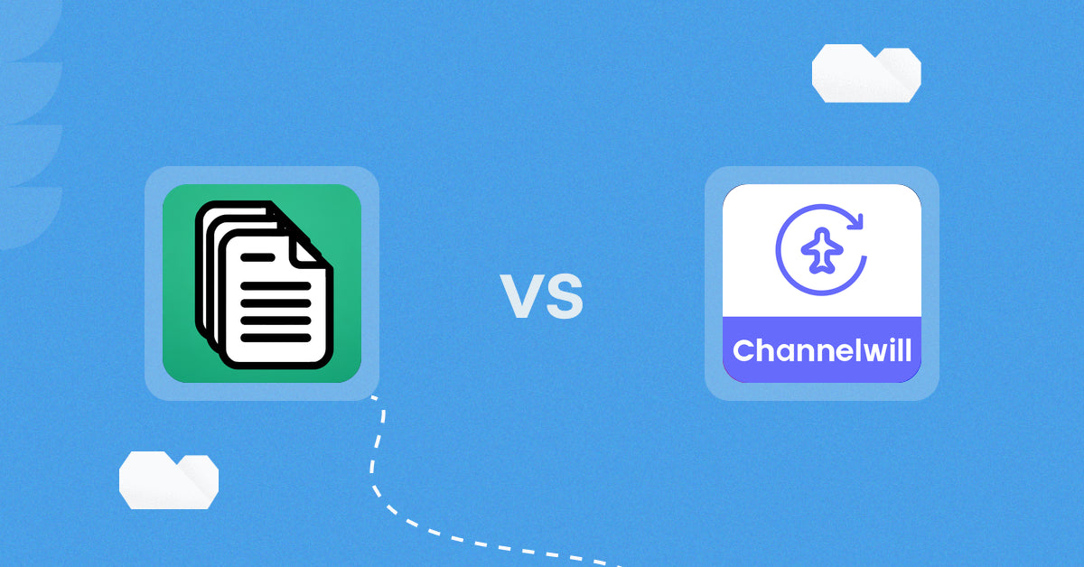 Shopify Digital Products Apps: OrderDocs Pro Print & Email vs Channelwill Upsell Cross Sell