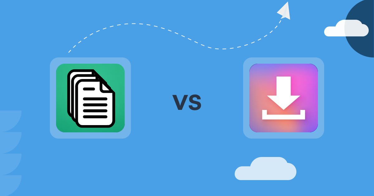 Shopify Digital Products Apps: OrderDocs Pro Print & Email vs Simply Digital Download