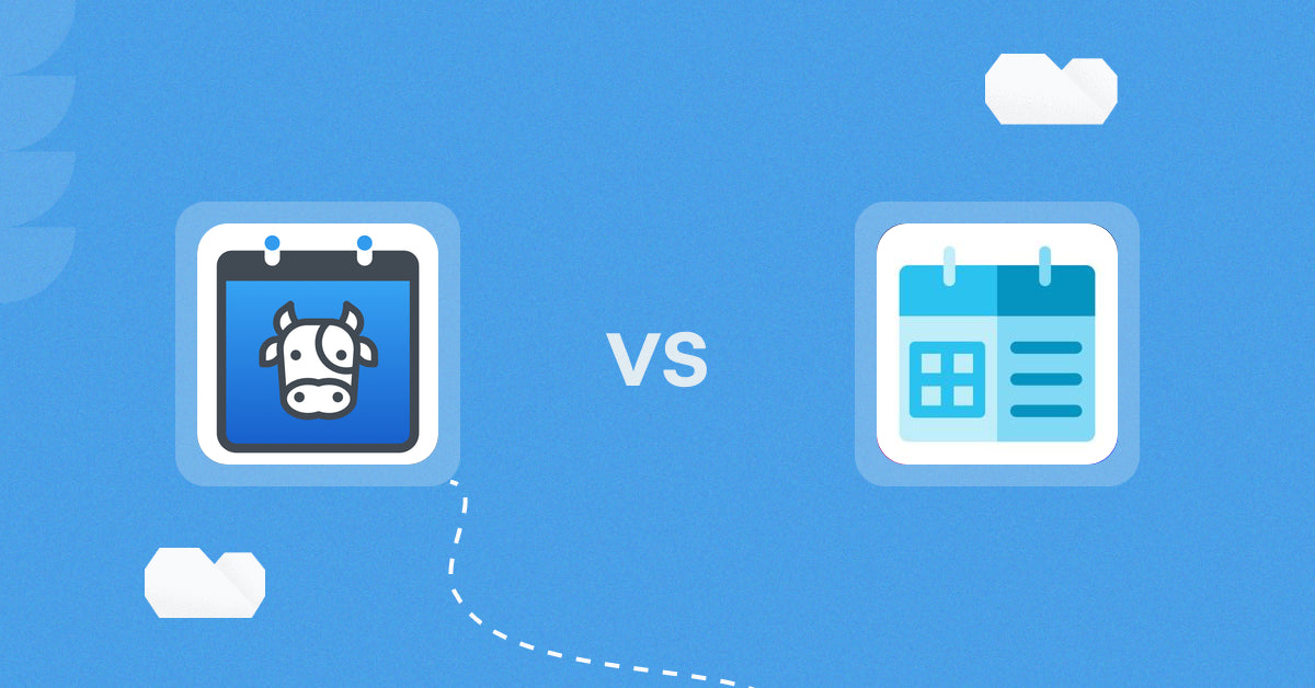 Shopify Digital Products Apps: Appointment Booking Cowlendar vs Appointment Booking Appntly