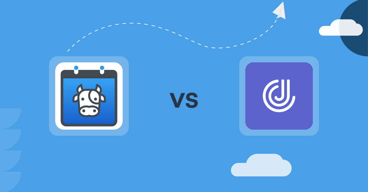 Shopify Digital Products Apps: Appointment Booking Cowlendar vs JustCast