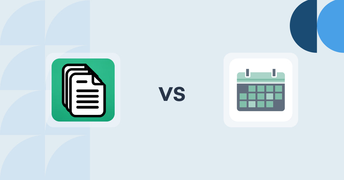 Shopify Digital Products Apps: OrderDocs Pro Print & Email vs Appointment Booking App ointo