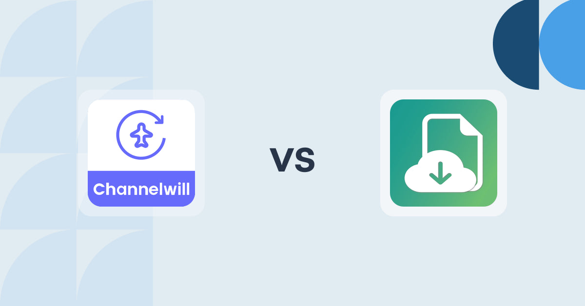 Shopify Digital Products Apps: Channelwill Upsell Cross Sell vs. Astronaut ‑ Digital Downloads