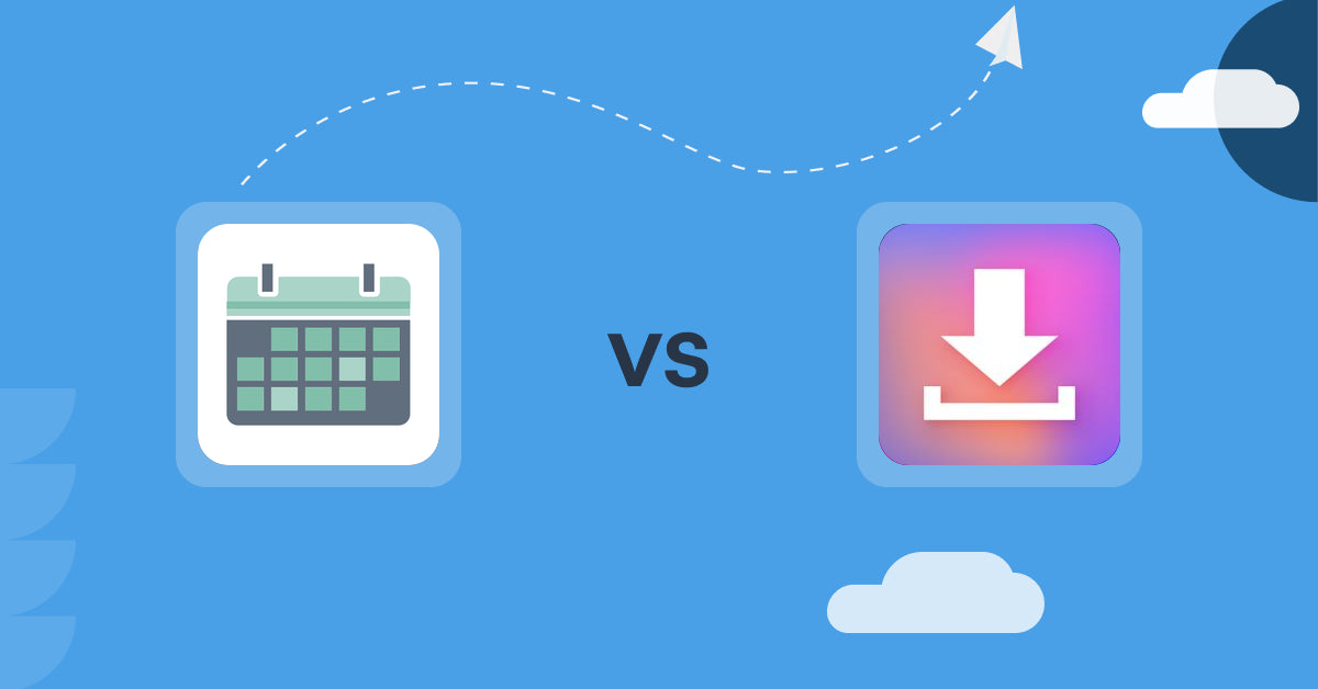 Shopify Digital Products Apps: Appointment Booking App ointo vs Simply Digital Download