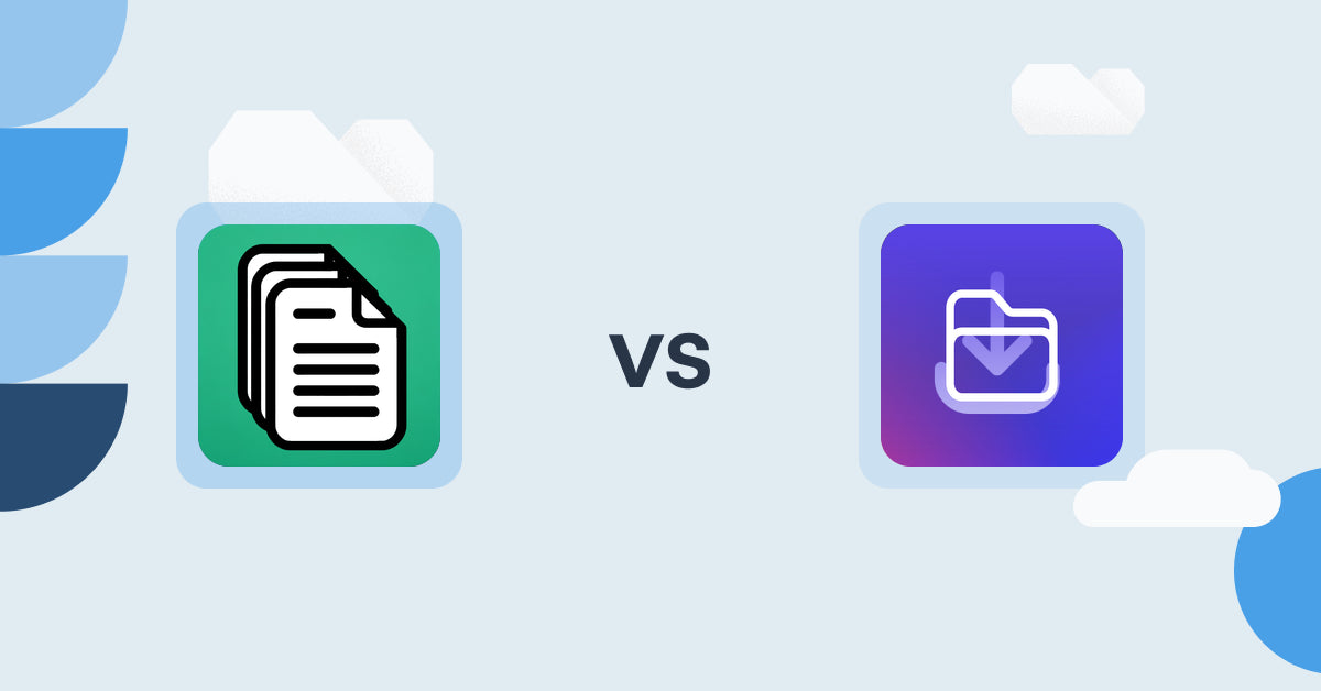 Shopify Digital Products Apps: OrderDocs Pro Print & Email vs File Vault Pro